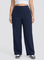 Pantalon coupe droite grande taille taille haute DayStretch avec poches