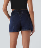 Short en denim extensible Halara Flex™ à taille moyenne avec bouton, fermeture éclair et poches latérales 7,5 cm