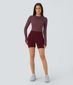 Softlyzero™ Plush Top Sport de Golf Court à Manches Longues avec Trou pour Pouce et Demi-Zip