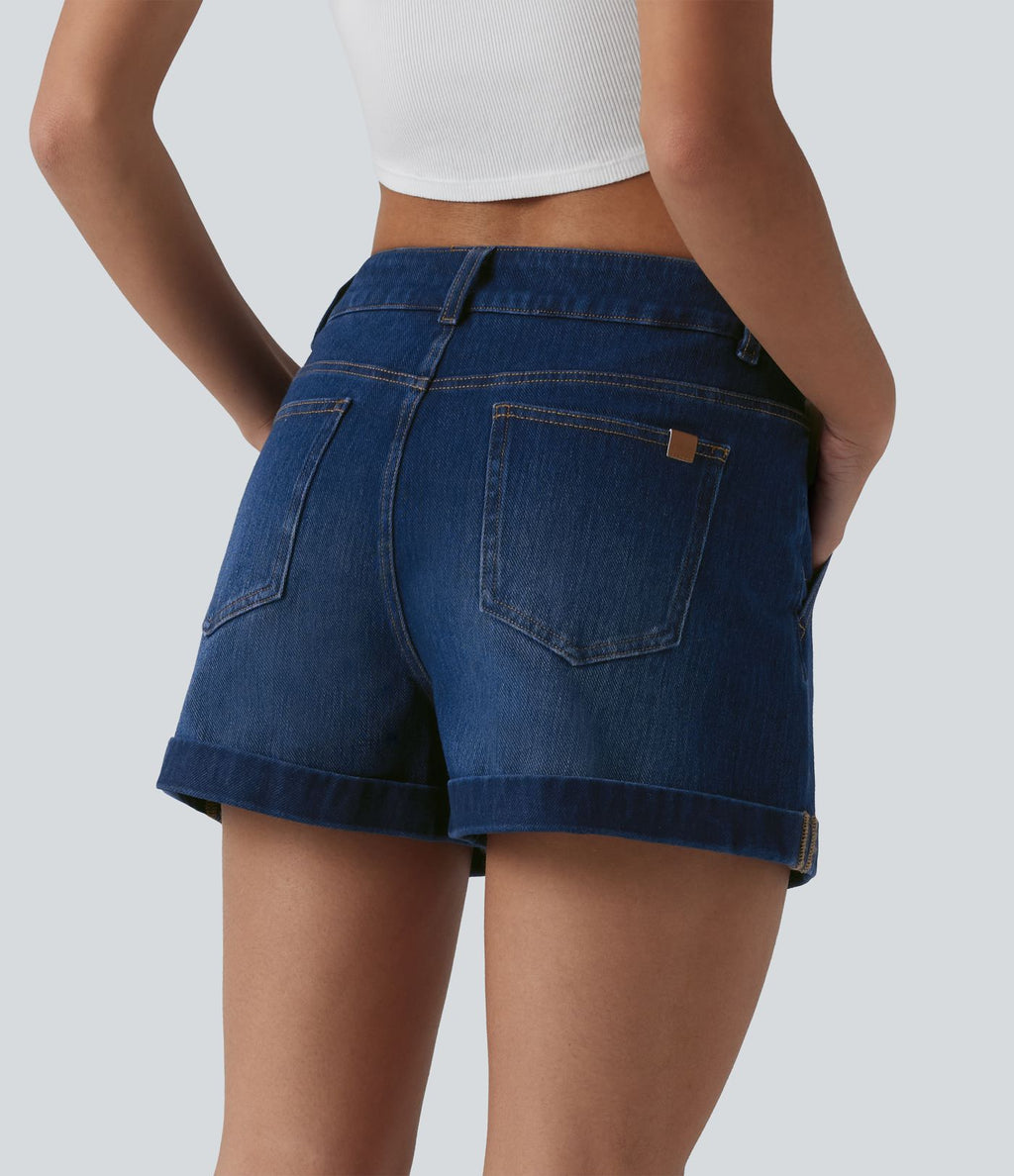Short en jean Halara Flex™ taille basse décontracté 7,5 cm avec poches