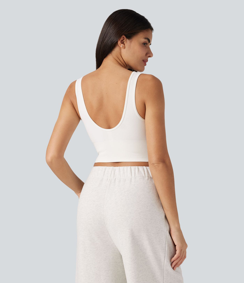 OneForm Débardeur casual sans couture col rond échancré dos en U avec soutien-gorge intégré