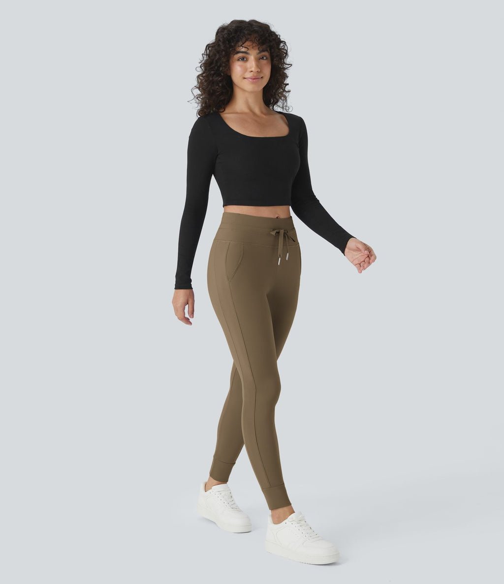 Jogging taille haute Softlyzero™ Plush avec cordon de serrage et poches latérales