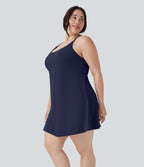 Robe de sport grande taille dos nu Softlyzero™ Plush - longueur rallongée - Easy Peasy Edition