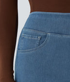 Halara Flex™ Jean Large Travail à Taille Haute Poches Multiples et Tricot Extensible