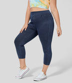 Halara Flex™ Leggings décontractés taille haute en tricot extensible avec poche latérale arrière et grande taille