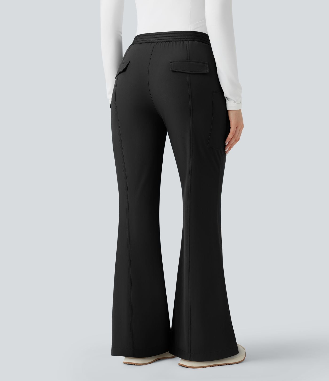 Pantalon de randonnée bootcut déperlant résistant à l'abrasion taille basse avec poches