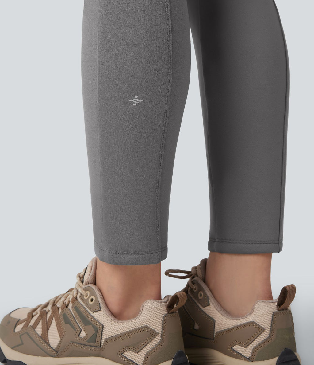 Pantalon cargo de randonnée ajusté polaire taille haute avec poches