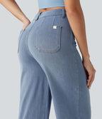 Jean large décontracté Halara Flex™ Curvy taille haute gainant avec poches