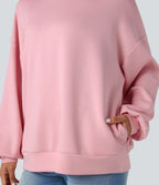 Sweatshirt casual col montant coupe décontractée avec poches