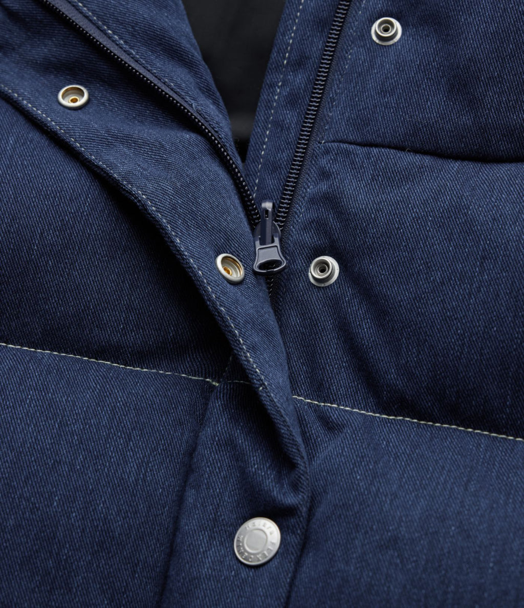 Halara Flex™ Doudoune sans manches en denim à col montant avec poches