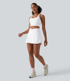 Jupe-short de tennis SoftlyZero™ Airy gainante croisée à effet frais InstantCool et poches, Lucid, protection solaire UPF50+