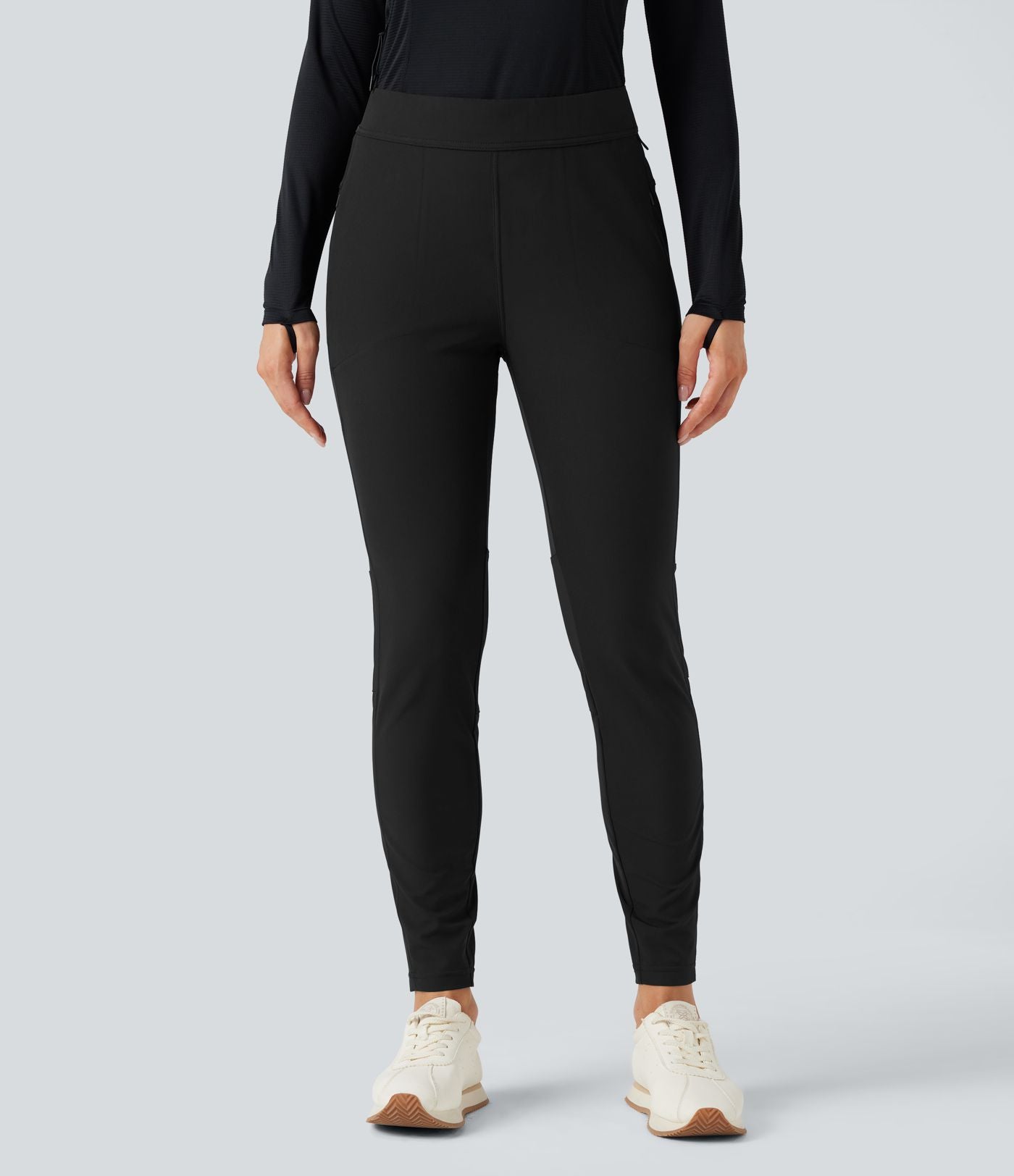 Pantalon de randonnée déperlant taille mi-haute avec poches zippées
