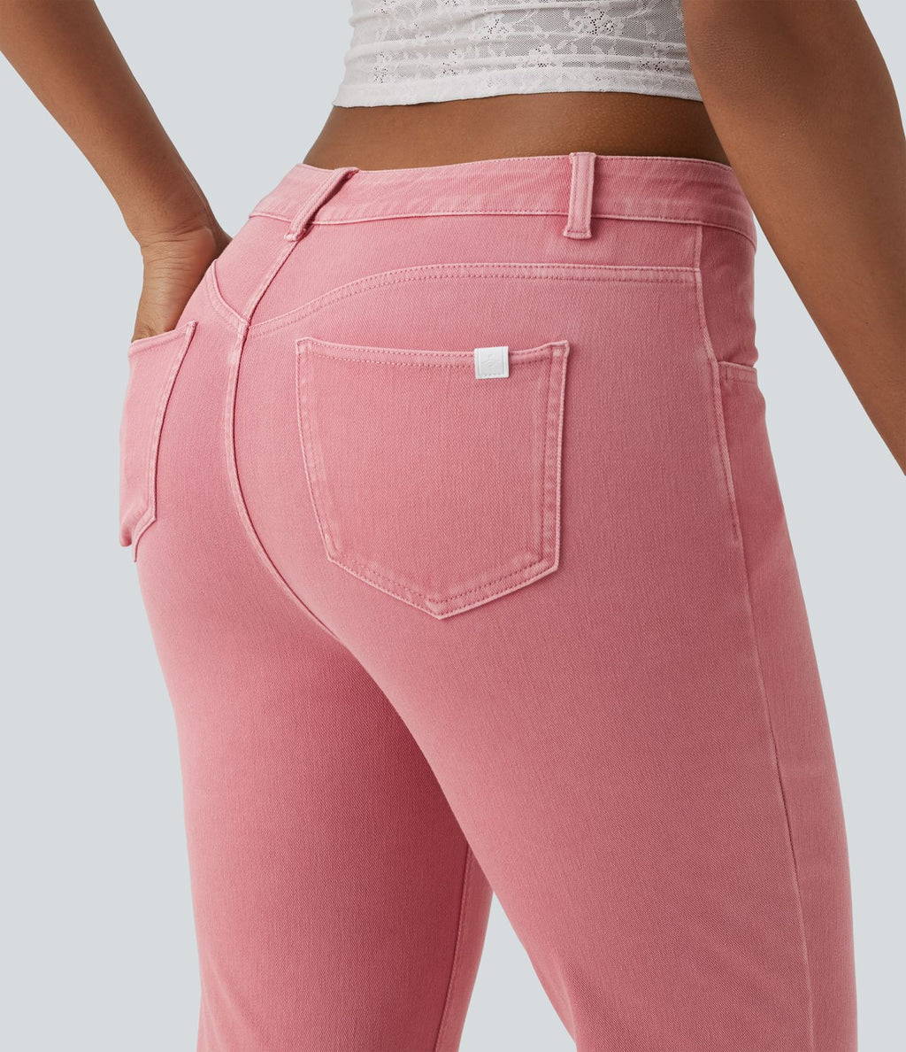 Halara Flex™ Jean évasé casual coloré taille haute avec poches