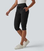 Jogging fuselé taille haute avec cordon de serrage et poches zippées