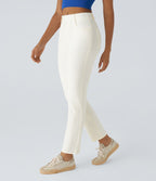 Jean droit Halara Flex™ à taille haute, poches multiples, effet délavé et tissu extensible