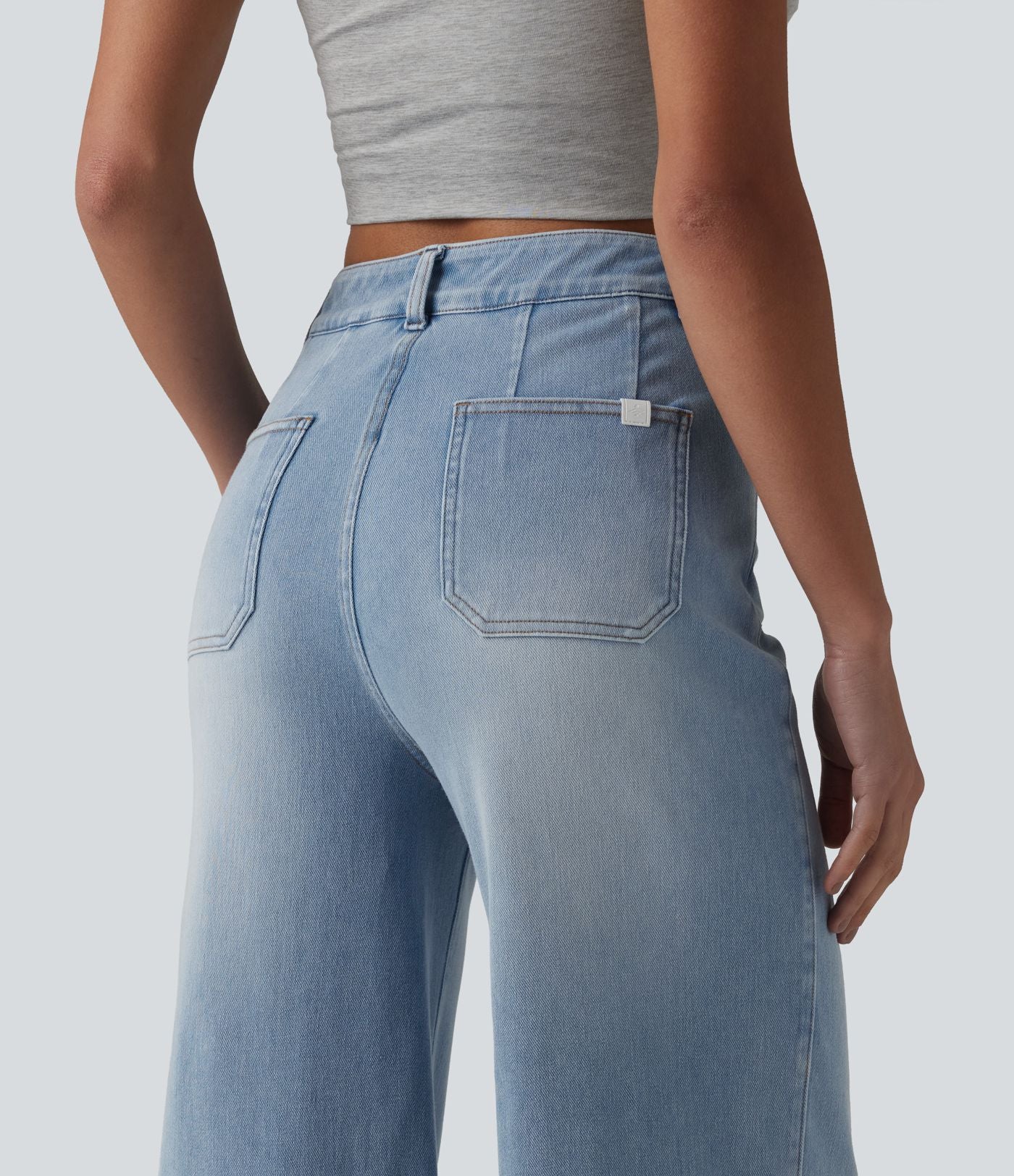 Halara Flex™ Jean large décontracté taille haute gainant avec poches