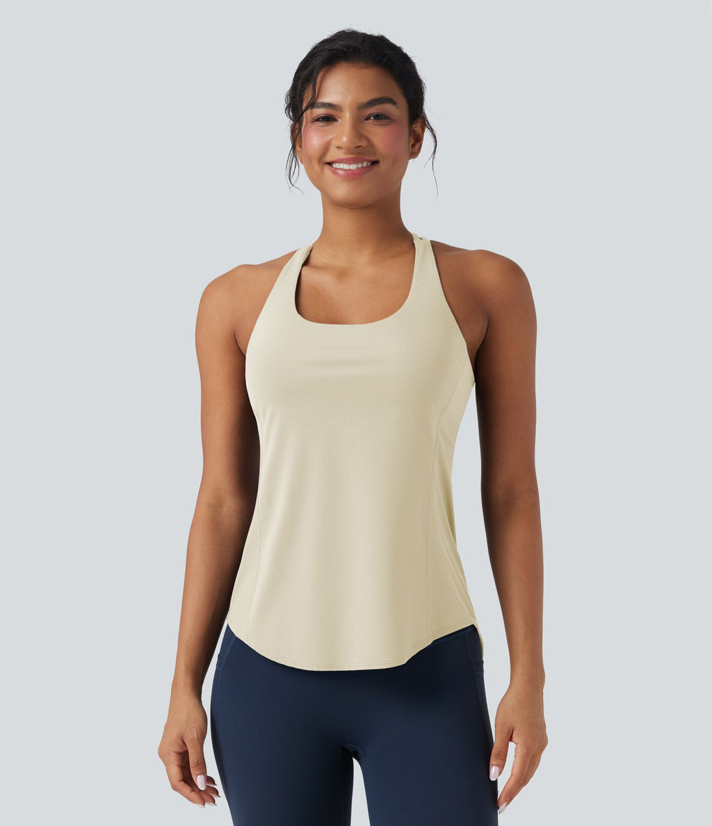 Débardeur running Halara UltraSculpt™ col rond dos croisé bonnets E-G
