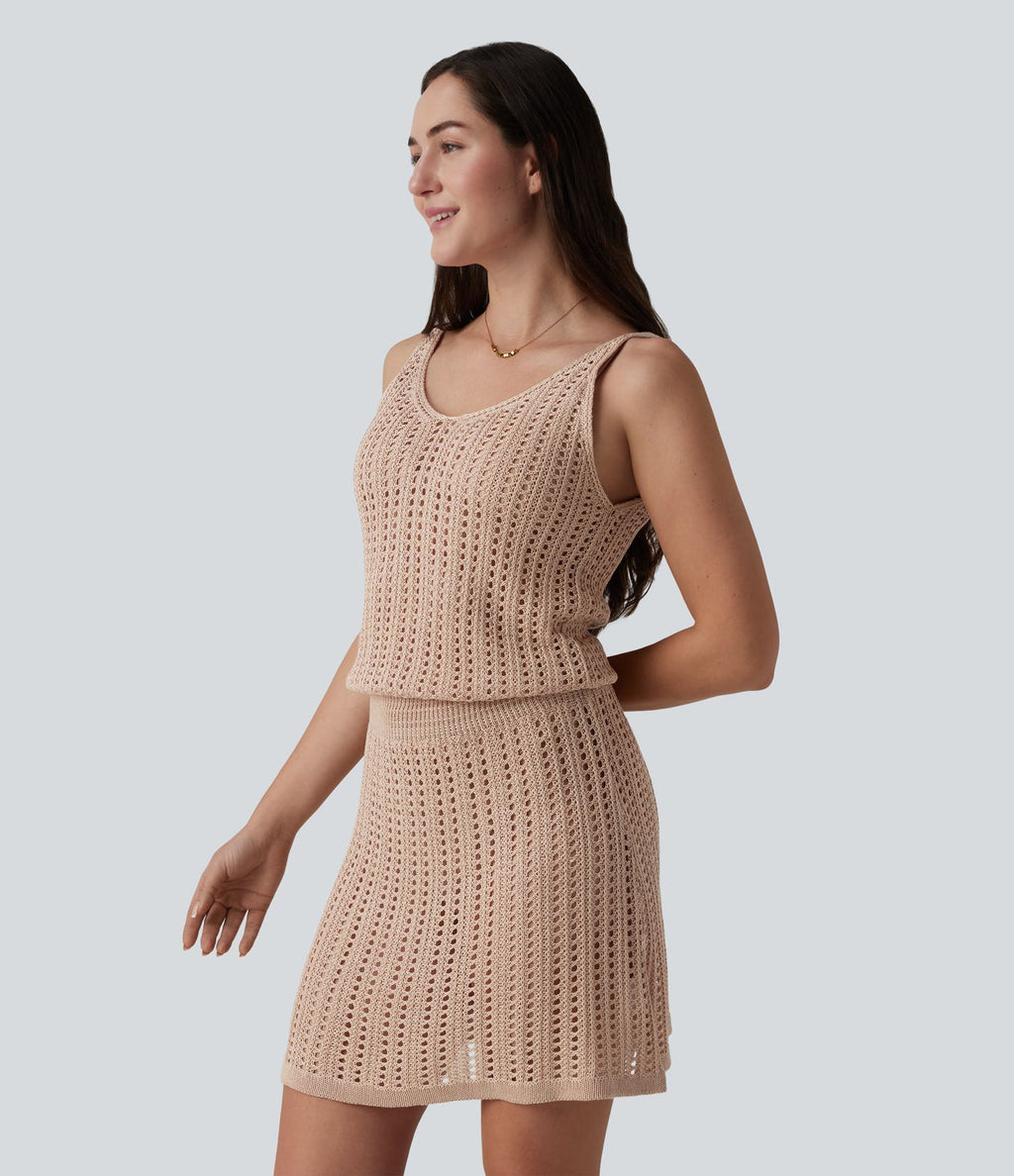 Robe mini moulante col V en maille pull
