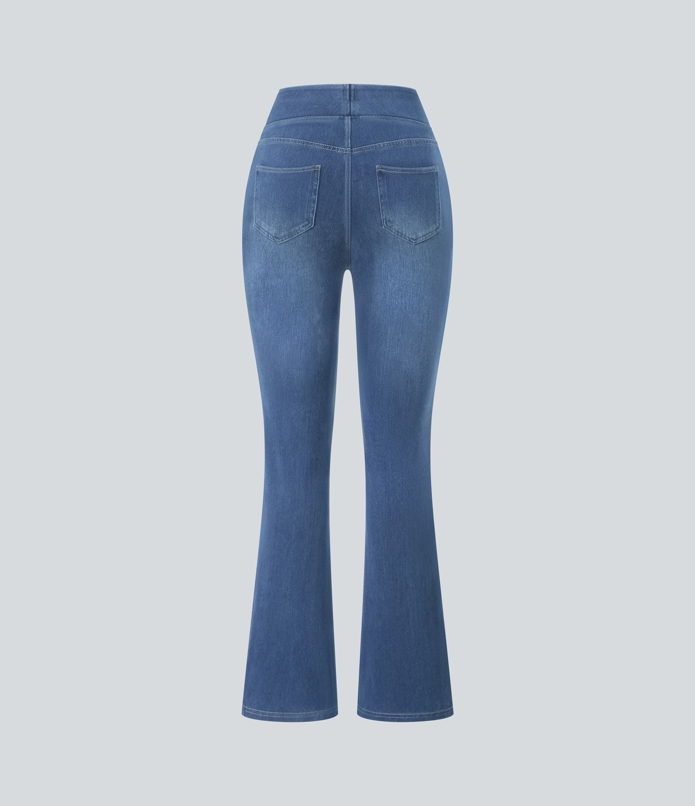 Halara Flex™ Jean bootcut décontracté extensible délavé taille haute à poches multiples