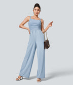 Breezeful™ Combinaison Casual Dos Nu Croisé avec Lacets et Poches Latérales à Séchage Rapide