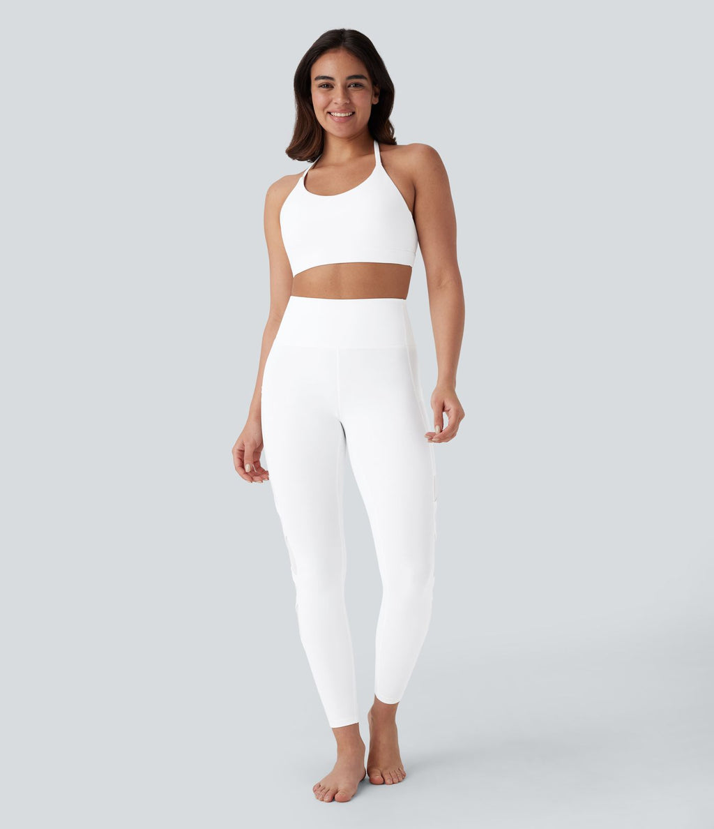 Legging de yoga 7/8 SpeedWave™ taille haute avec poches latérales et empiècements en mesh contrastés à séchage rapide
