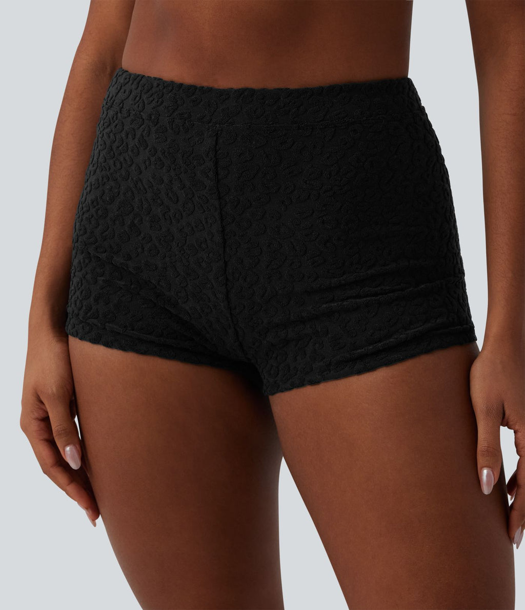 Bas de maillot de bain bikini taille haute imprimé léopard