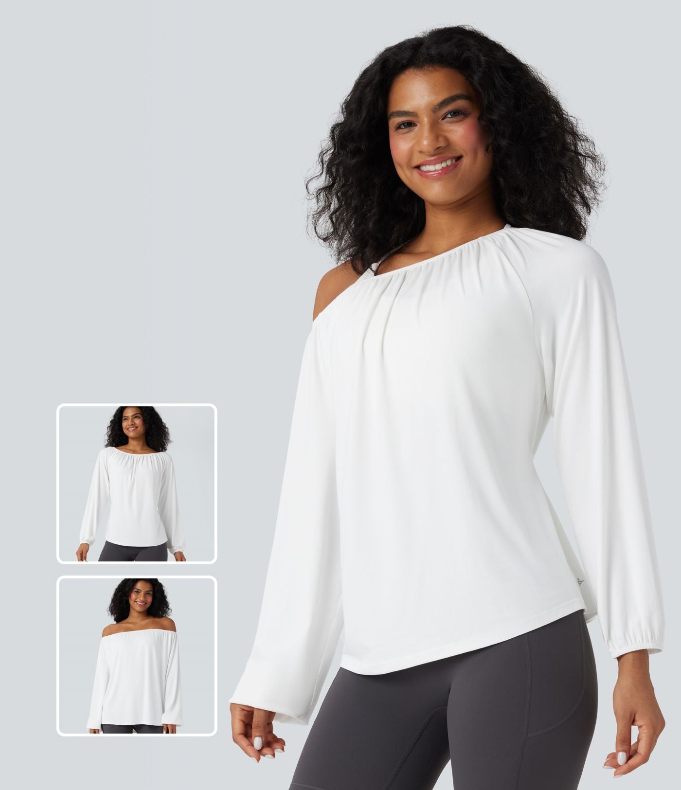 Haut de sport yoga une épaule manches longues