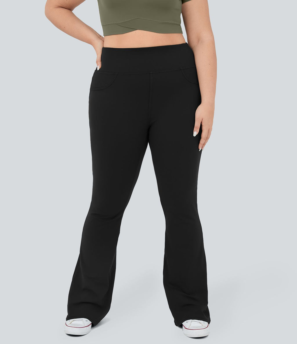 Legging yoga évasé grande taille taille haute DayStretch avec poches