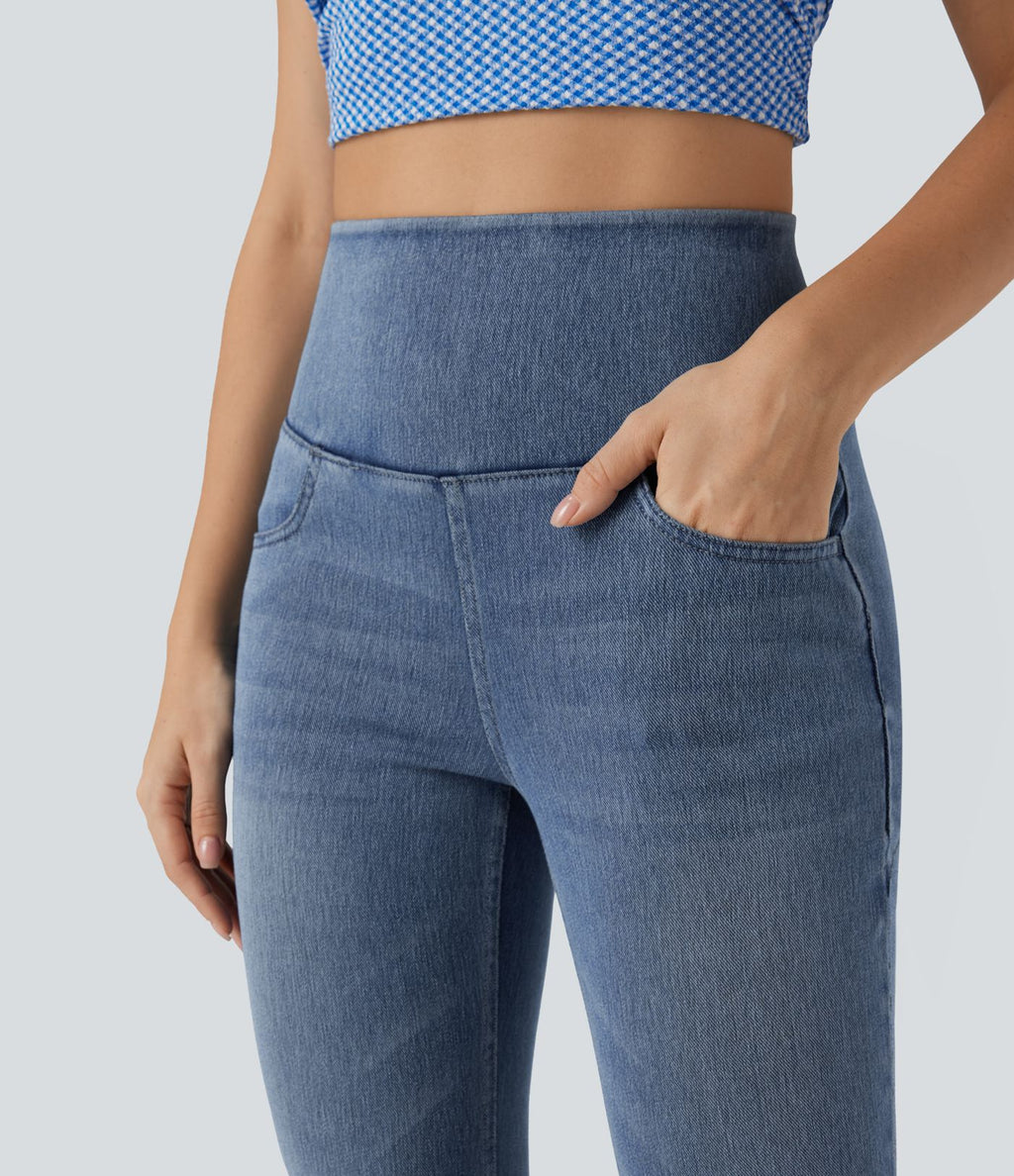 Jean skinny 7/8 Halara Flex™ taille haute dos croisé avec poches