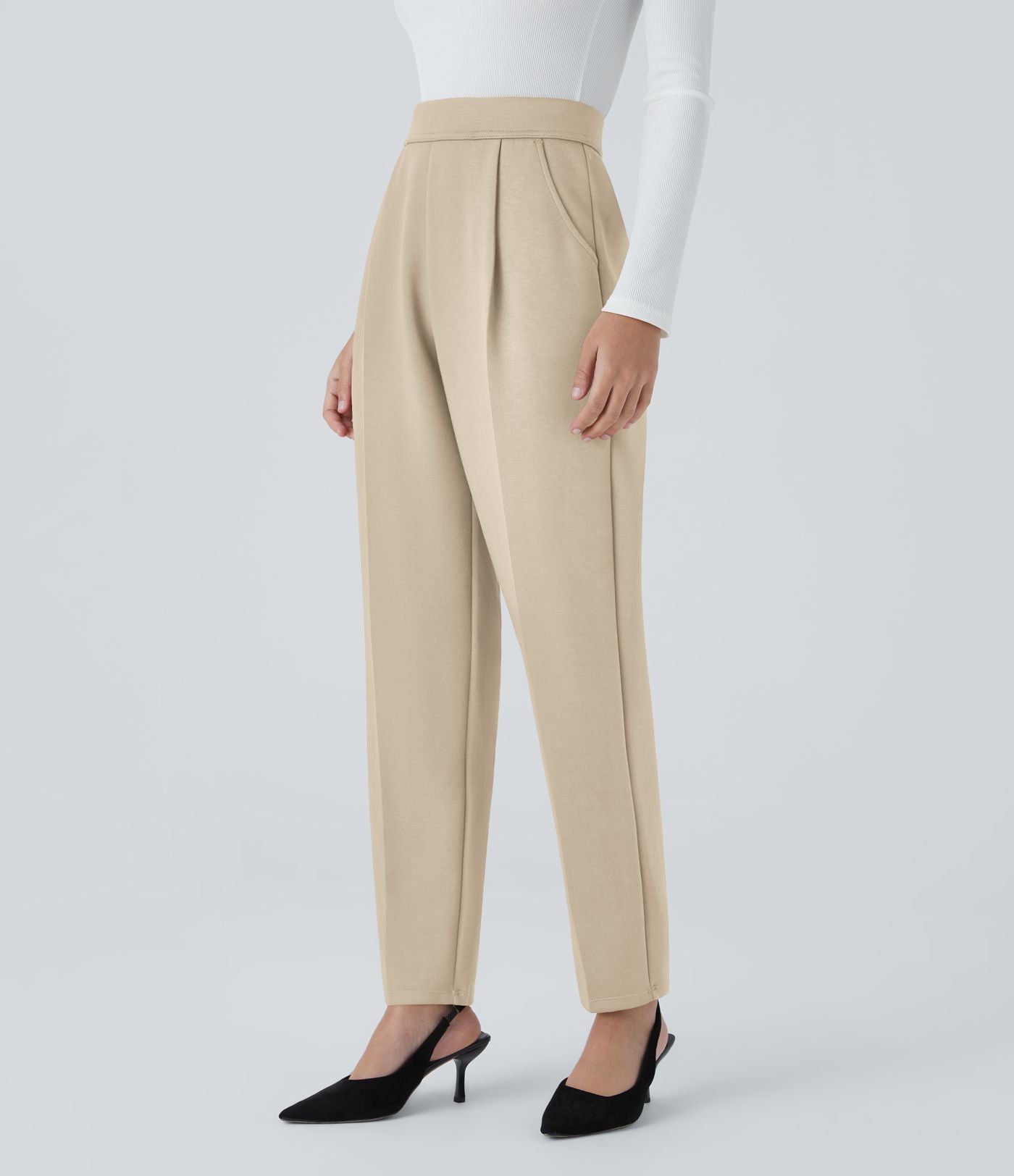 Pantalon de travail Halara Flex™ fuselé, taille haute, avec poches
