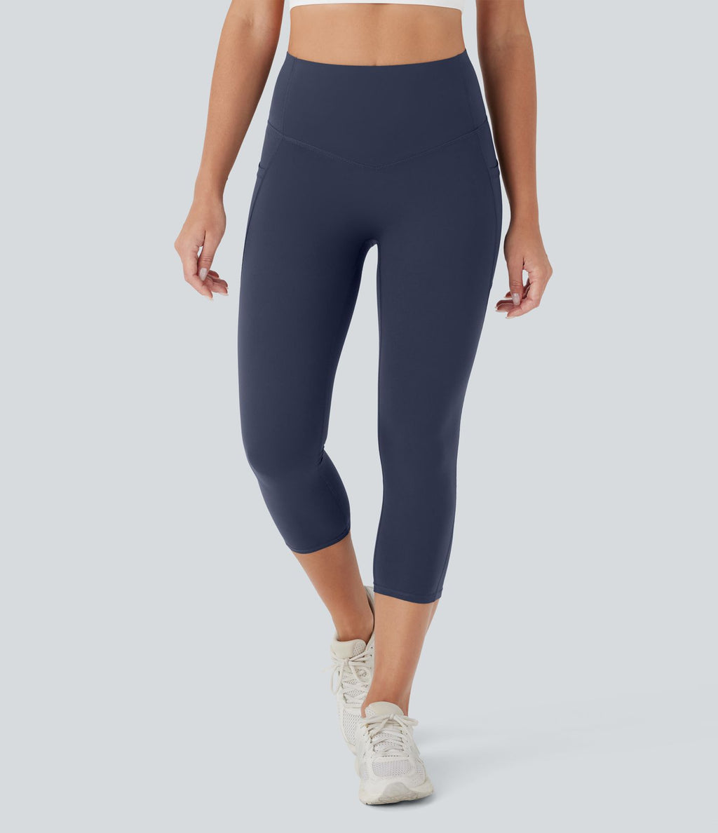 Legging corsaire d'entraînement gainant galbant taille haute avec poches Halara UltraSculpt™