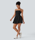 Robe de yoga courte 2-en-1 dos nu à séchage rapide Breezeful™ avec poches latérales - Easy Peasy Edition