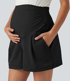 Short habillé de grossesse DayStretch 10 cm taille très haute coupe ample avec fronces et poches