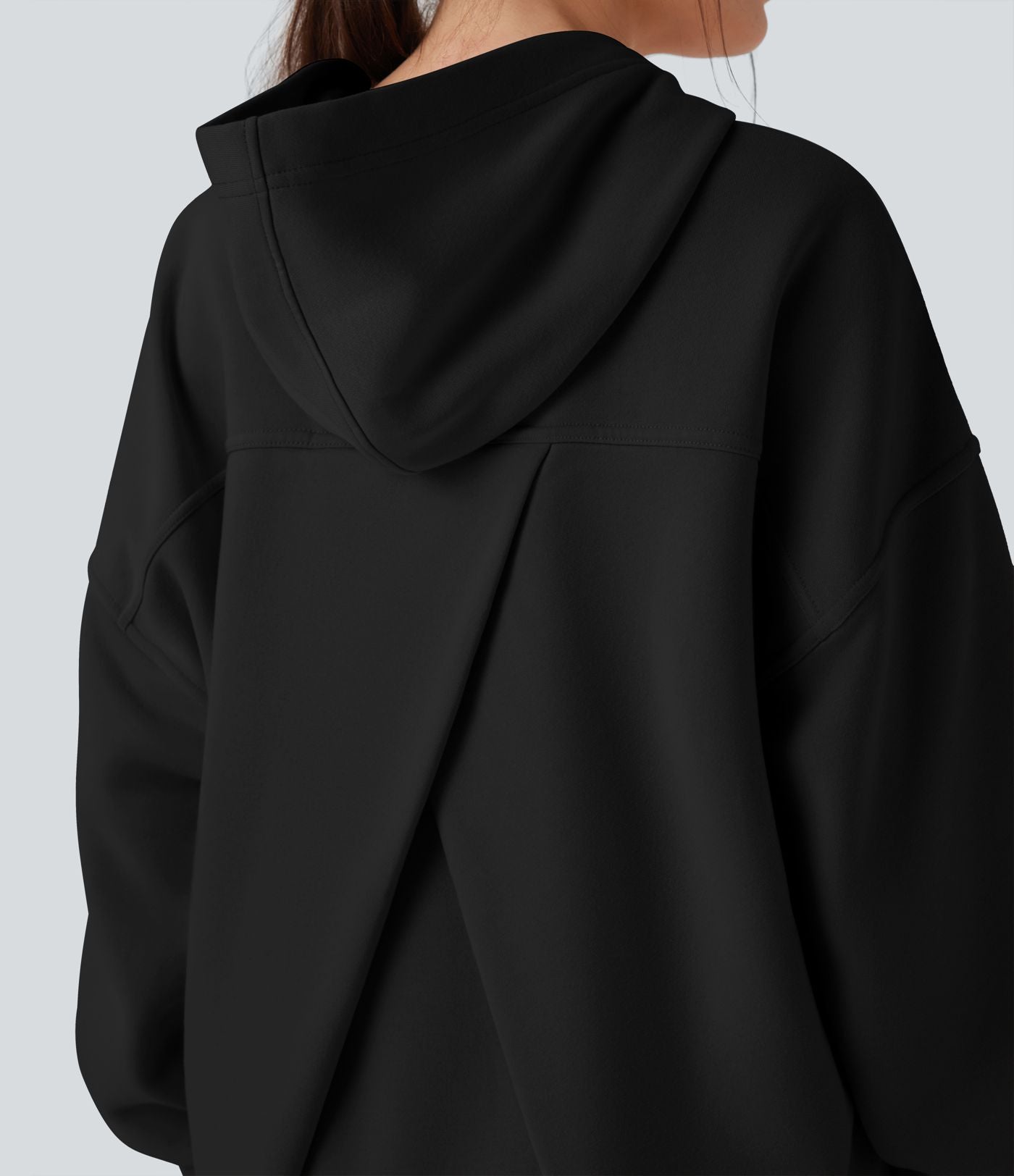Sweat-shirt décontracté polaire oversize à capuche manches longues avec poches