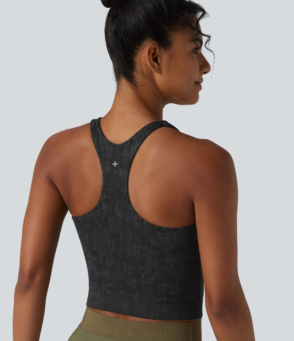 Brassière de sport courte col U dos nageur avec brassière intégrée