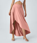 Jupe Longue Casual Breezeful™ Taille Haute à Volants 2en1 Fluide Sèchement Rapide Quotidien Maxi