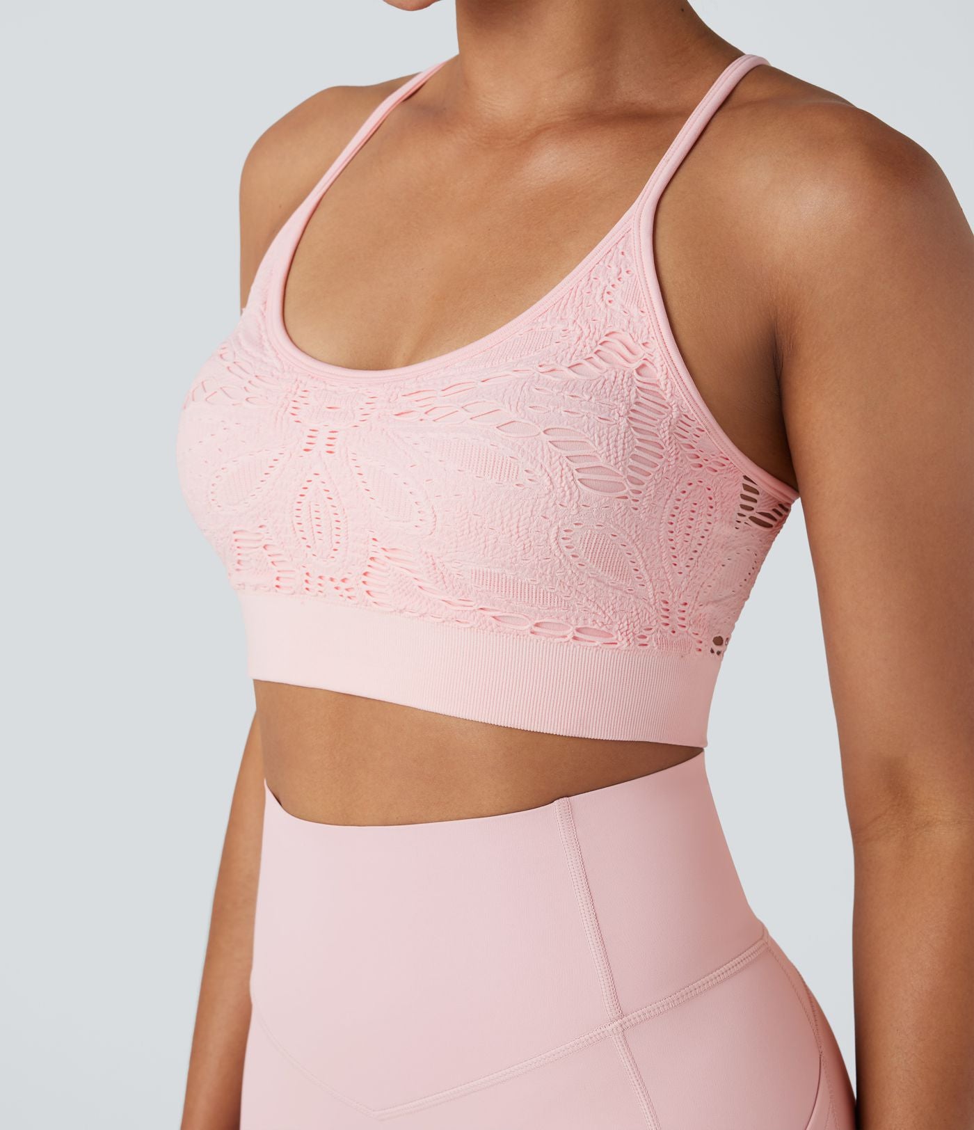 Brassière de sport yoga maintien léger avec découpes sans couture Seamless Flow