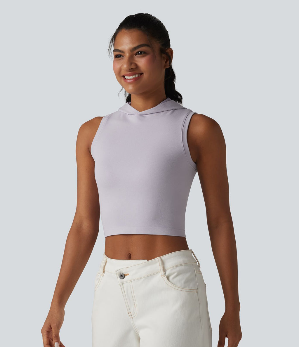 OneForm Seamless Flow Débardeur casual court à capuche sans couture