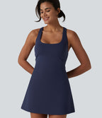 Robe de sport SoftlyZero™ Airy 2-en-1 à dos nageur croisé en mesh respirant avec brassière intégrée et effet frais InstantCool avec poches, protection solaire UPF50+