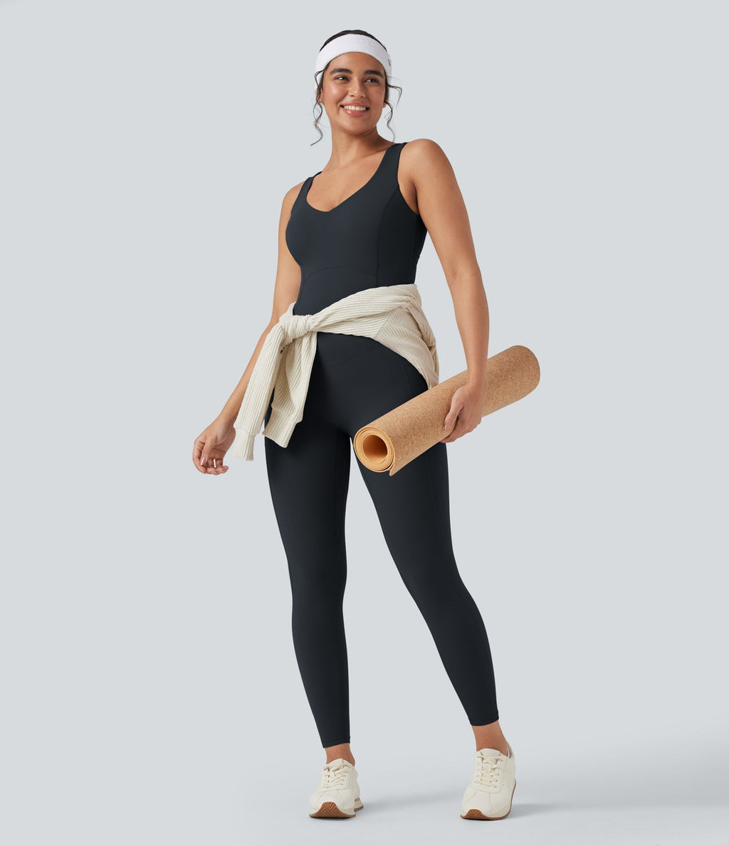 Combinaison de sport Halara UltraSculpt™ col V gainante push-up à poches