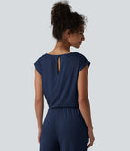 Combinaison casual sans manches col V cordon de serrage avec poches - Easy Peasy