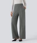 Pantalon tailleur coupe droite taille haute Halara Flex™ avec poches