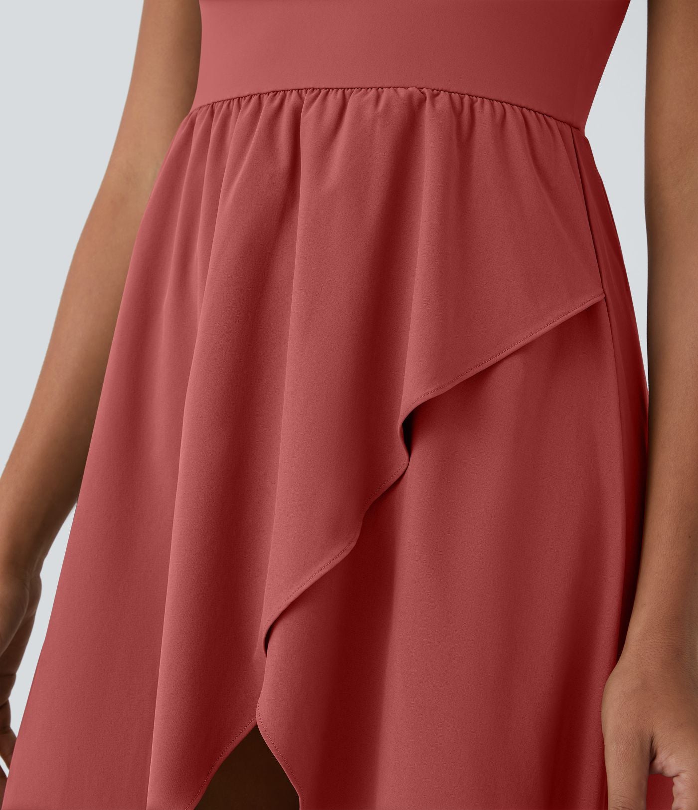 Breezeful™ Robe Casual 2 Pièces Dos Nu Haut Bas Poche Latérale Fluide Séchage Rapide