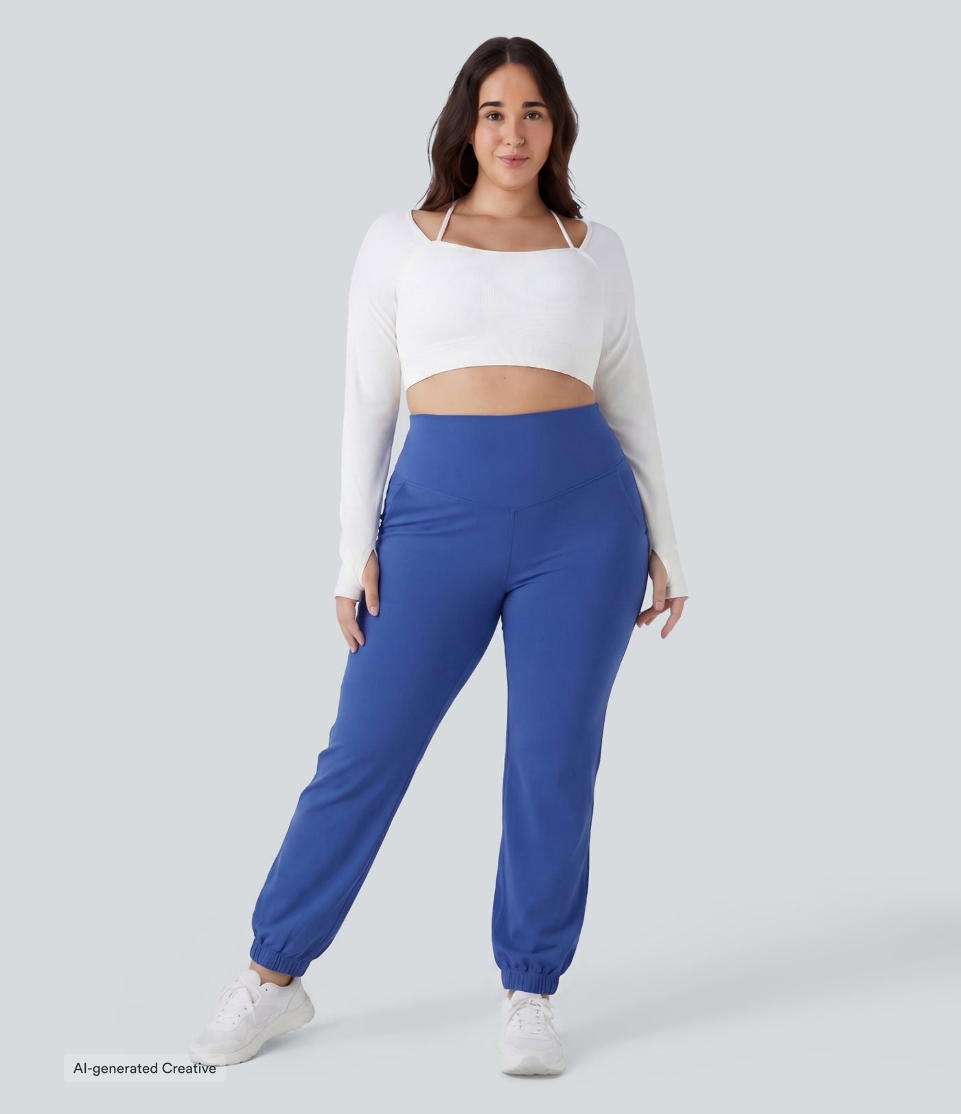 Jogging de danse grande taille SoftlyZero™ taille haute gainant coupe ballon avec poches et protection solaire UPF50+