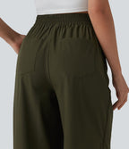 Pantalon large taille haute avec poches