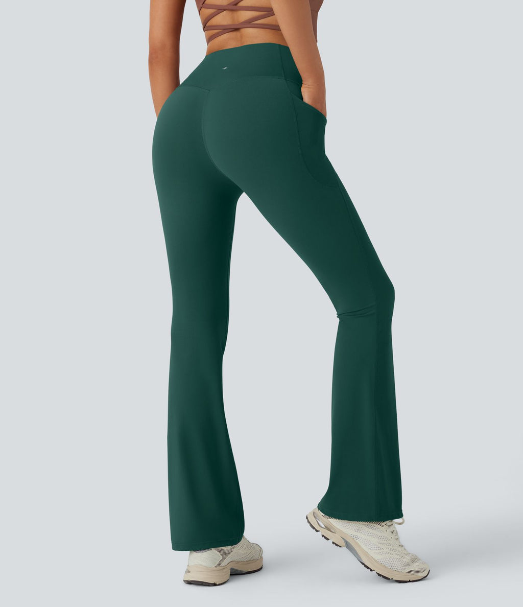 Pantalon de yoga à coupe bootcut gainant taille haute avec poches Halara UltraSculpt™