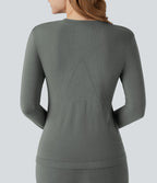 Haut thermique col rond à manches longues sans couture HeatCore OneForm Seamless Flow
