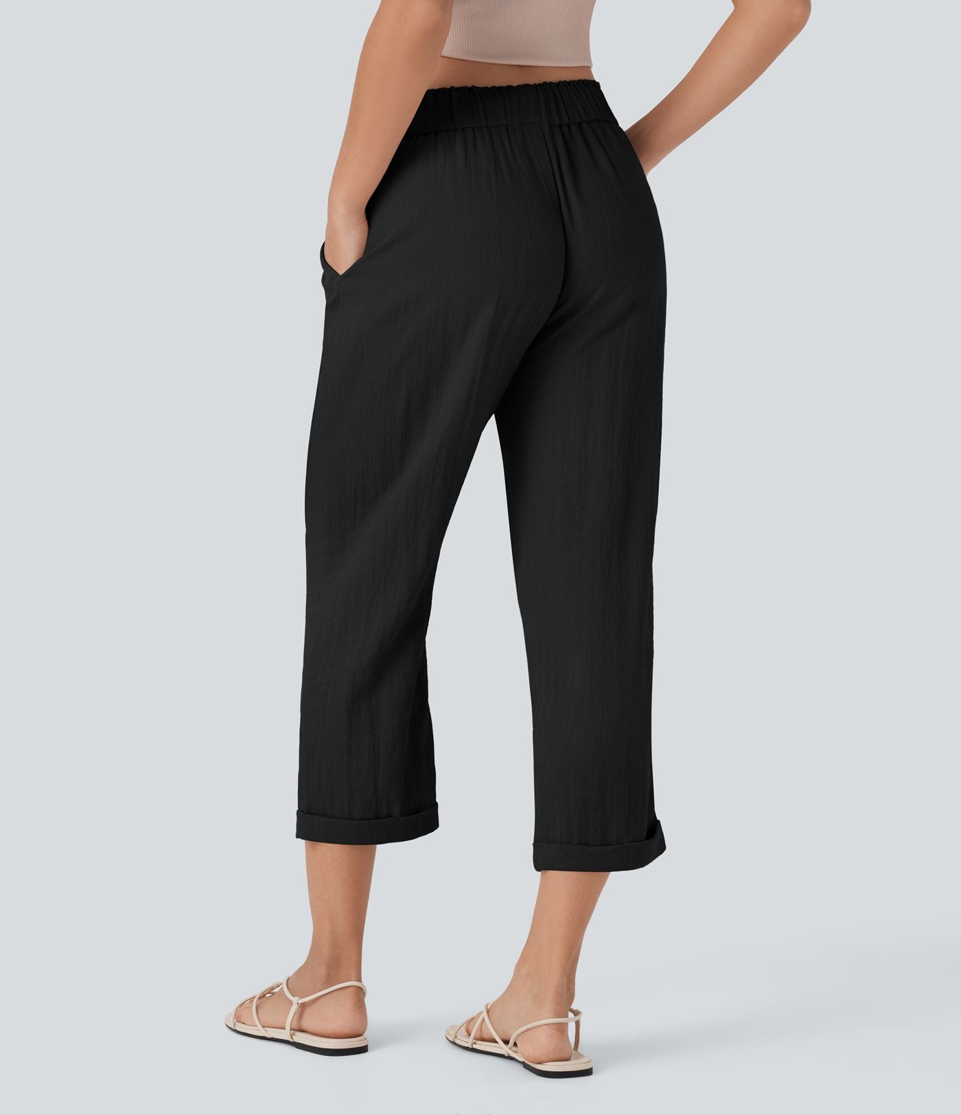 Jogging fuselé taille mi-haute à cordon avec poches