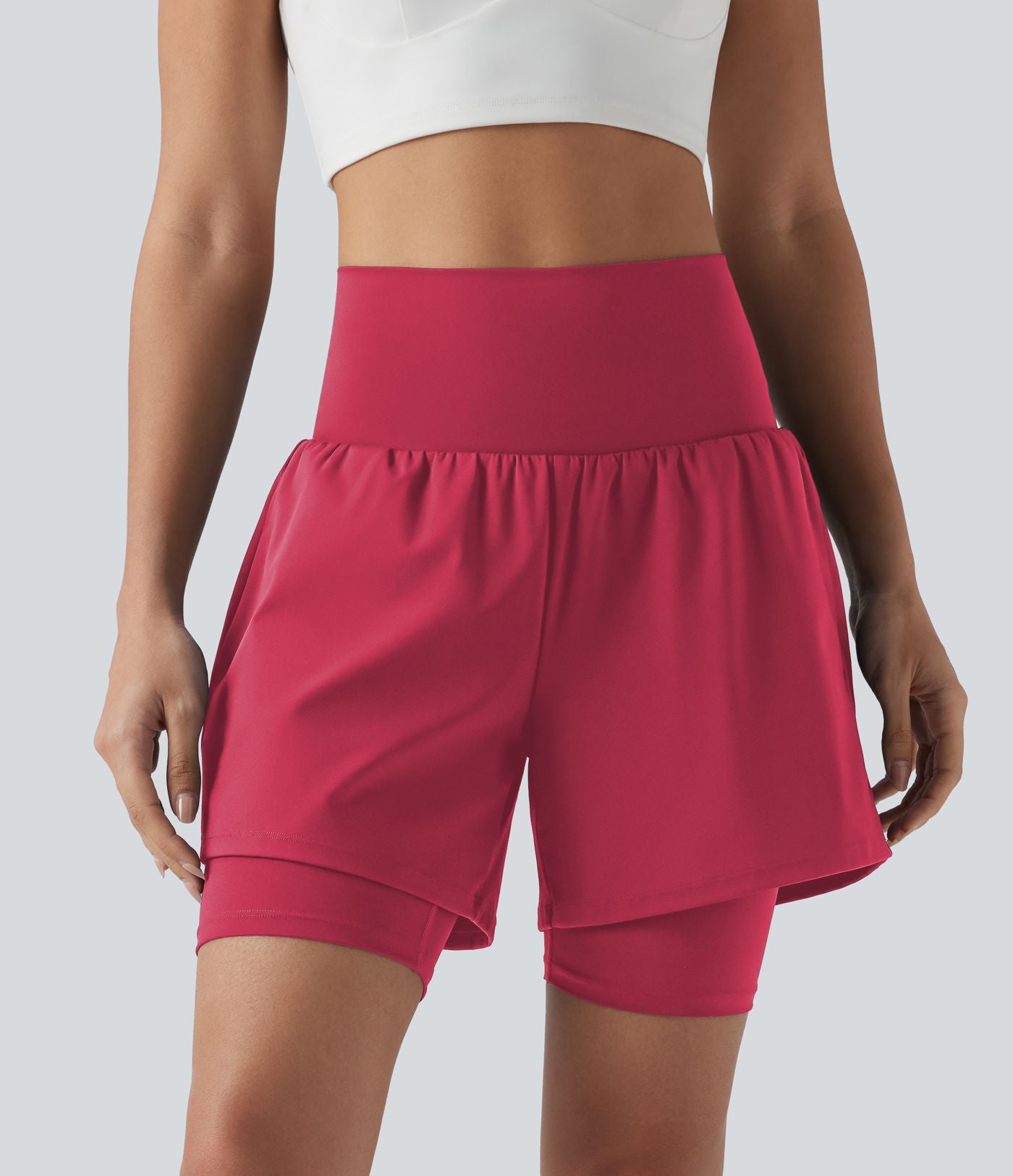 Short de yoga SoftlyZero™ Airy 2-en-1 taille ultra-haute effet frais InstantCool 17,5 cm avec poches