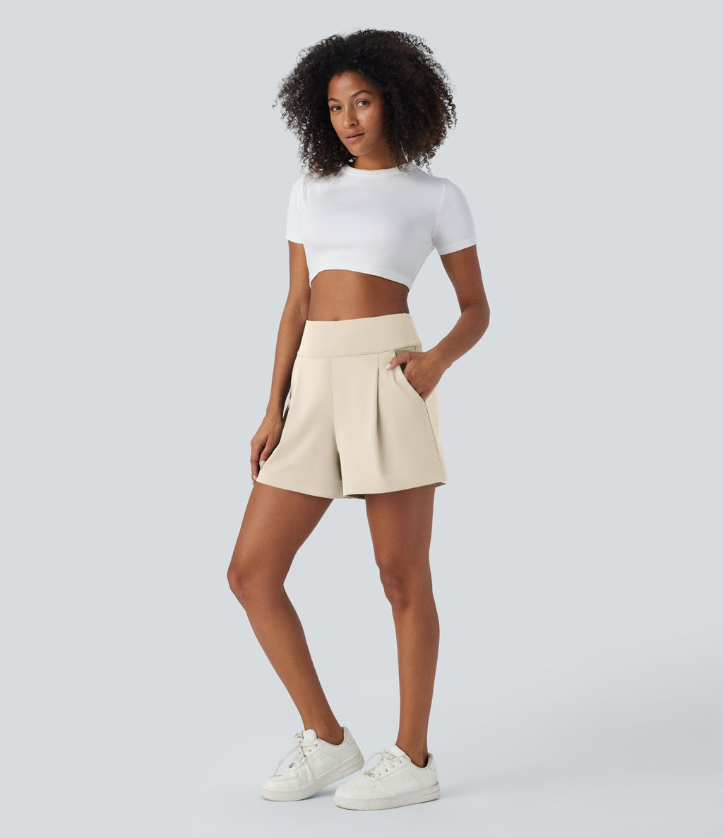 Short de travail large taille haute DayStretch avec poches